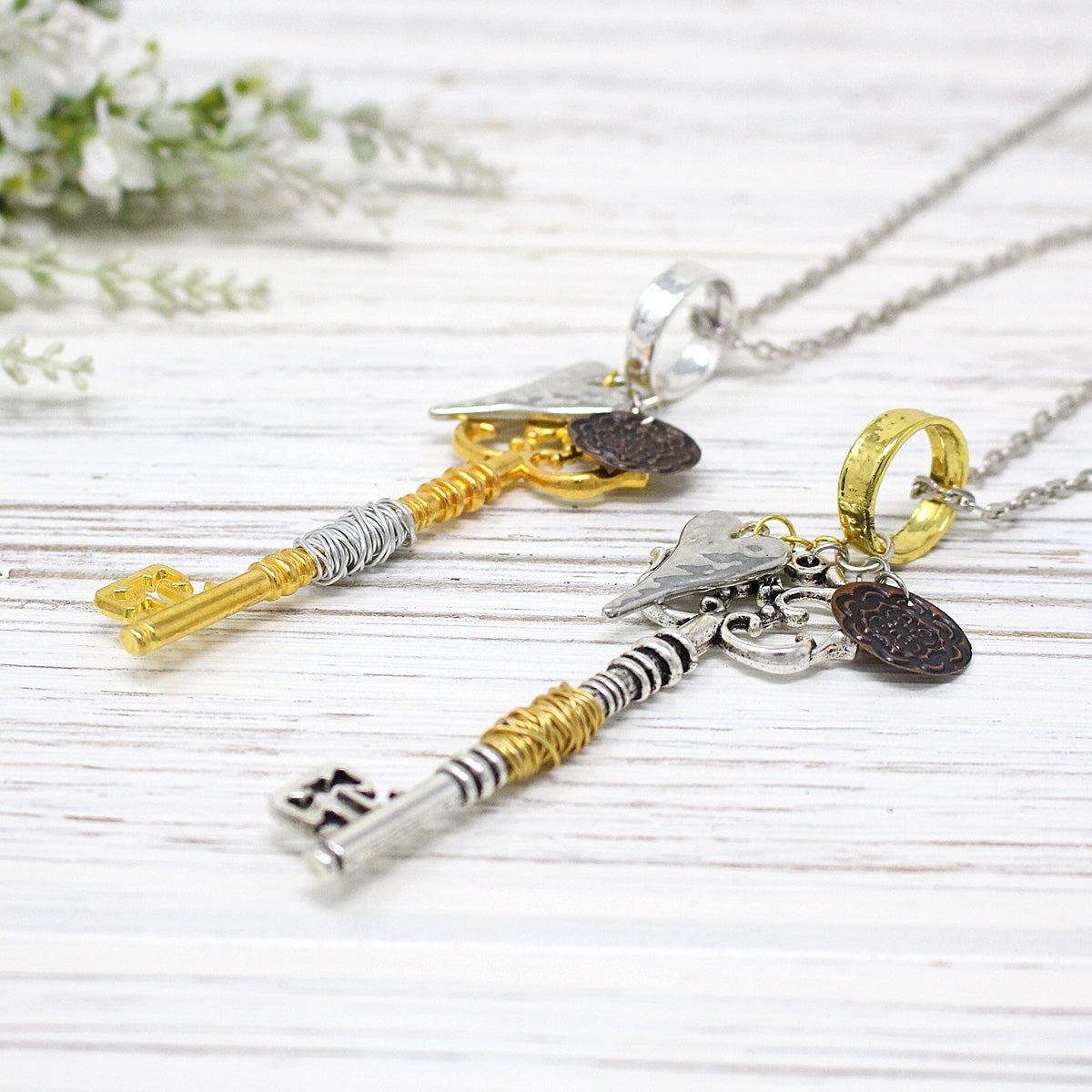 Necklace with key and on sale heart